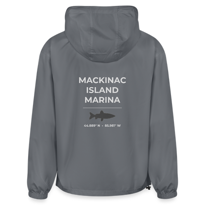 MACKINAC ISLAND MARINA PACKABLE HALF-ZIP JACKET - gray