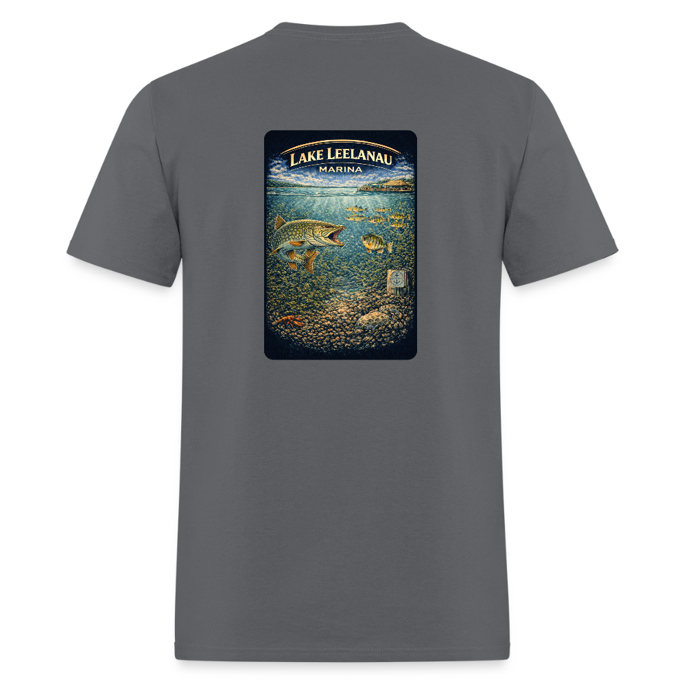 Lake Leelanau Marina T-Shirt | Michigan Marina Series - charcoal