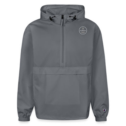 GROSSE POINTE MARINA PACKABLE HALF-ZIP JACKET - gray