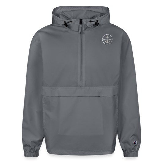 GROSSE POINTE MARINA PACKABLE HALF-ZIP JACKET - gray