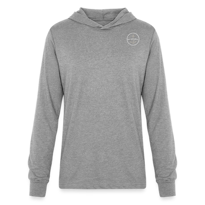 LAKE LEELANAU MARINA LONG SLEEVE HOODED TEE - heather grey