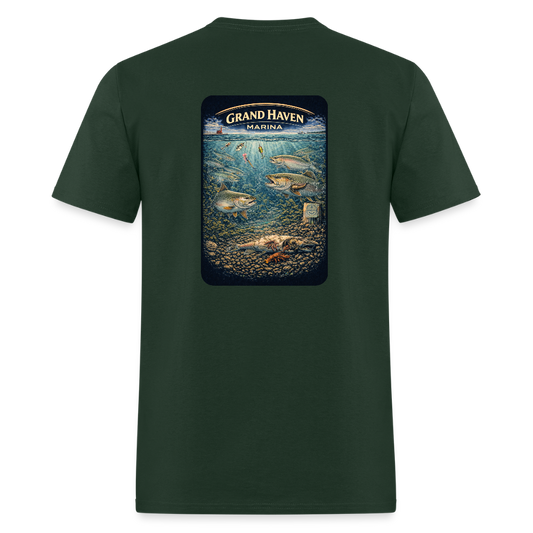 Grand Haven Marina T-Shirt | Michigan Marina Series - forest green
