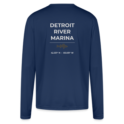 DETROIT RIVER MARINA PERFORMANCE LONG SLEEVE - navy