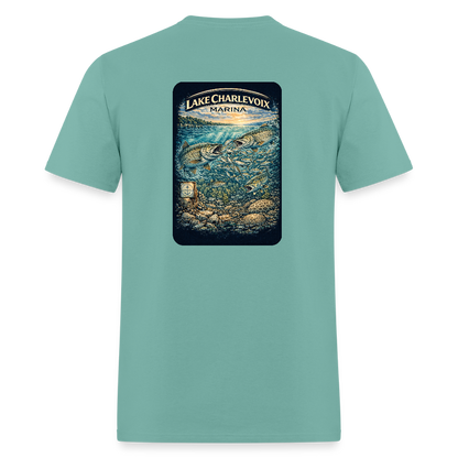 Lake Charlevoix Marina T-Shirt | Michigan Inland Water Heritage - aquatic