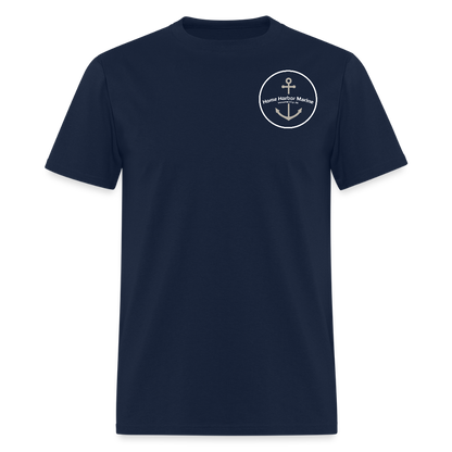 Lake Charlevoix Marina T-Shirt | Michigan Inland Water Heritage - navy