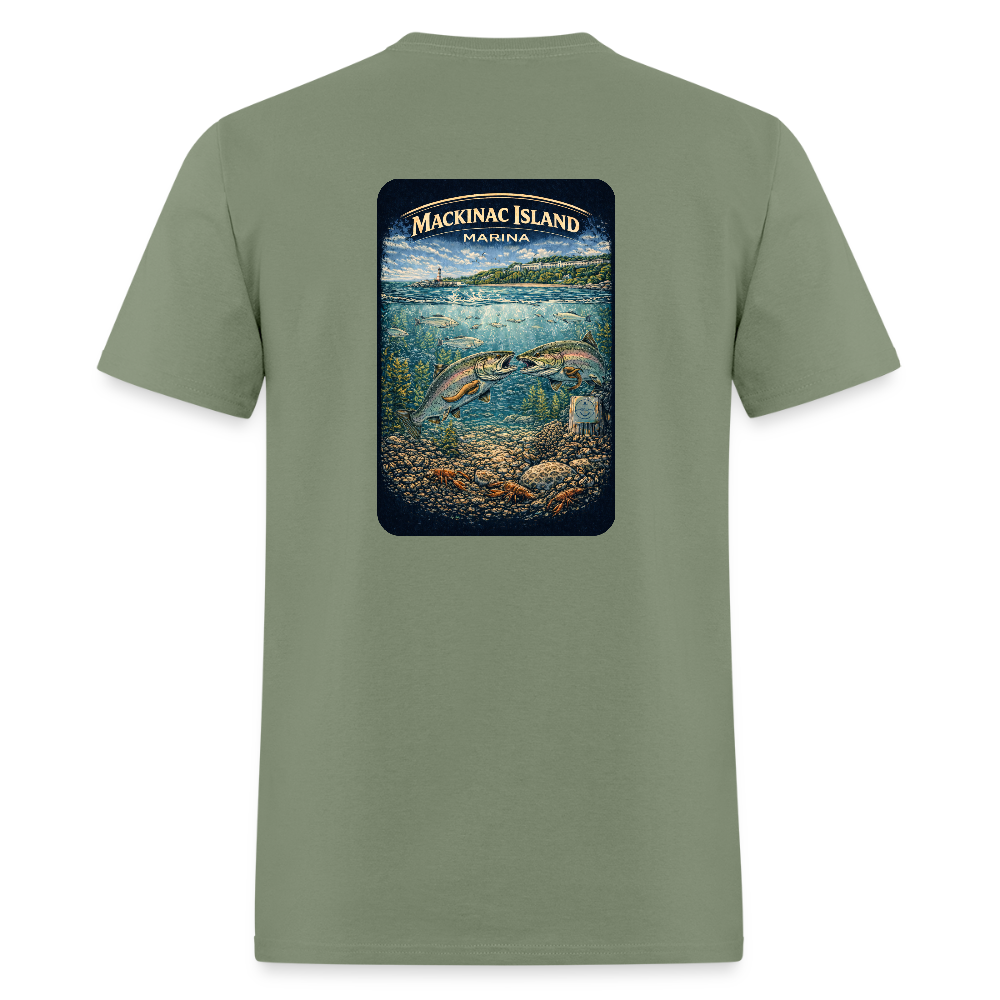 Mackinac Island Marina T-Shirt | Michigan Marina Series - military green