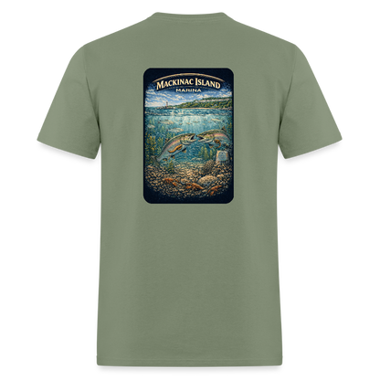 Mackinac Island Marina T-Shirt | Michigan Marina Series - military green