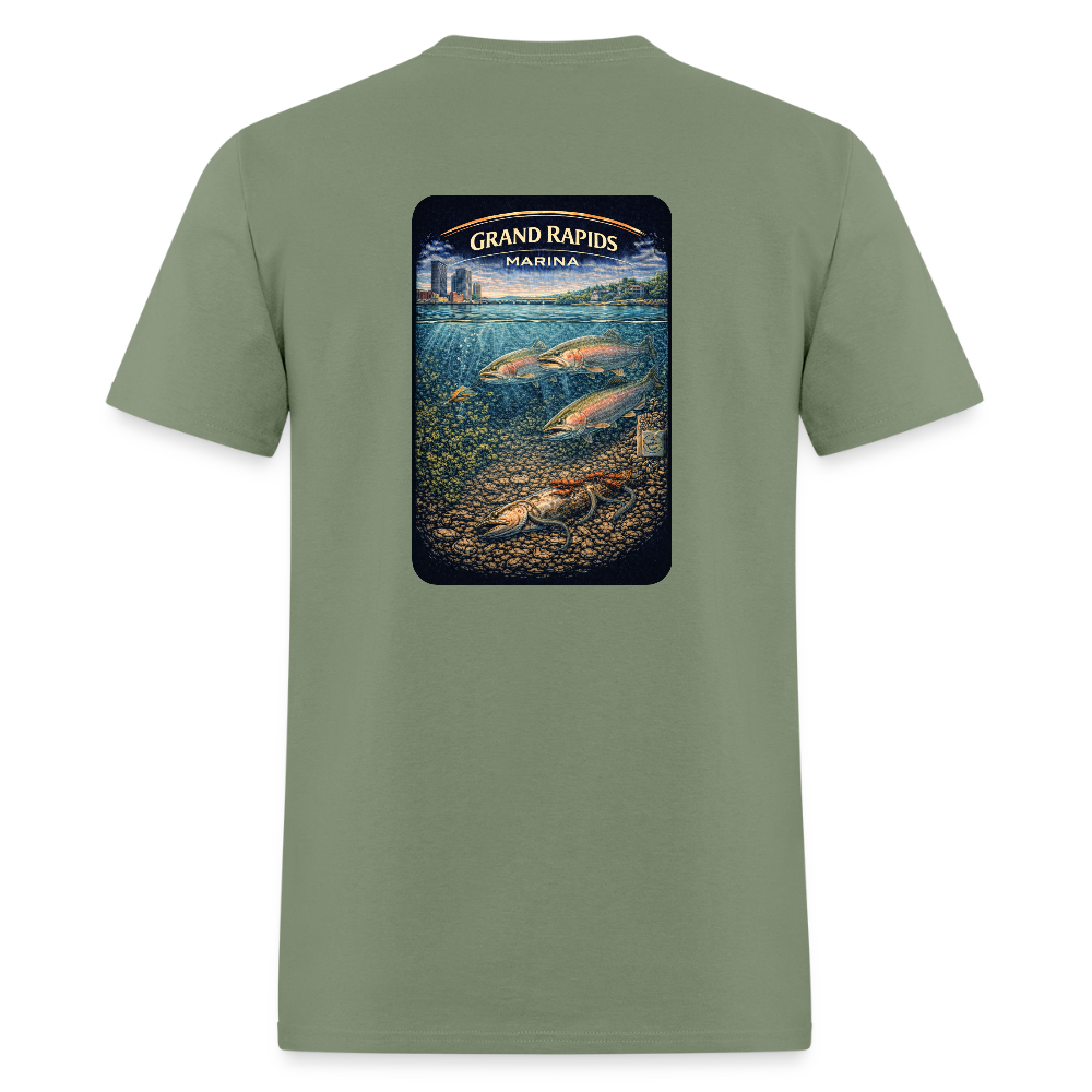 Grand Rapids Marina T-Shirt | Michigan Marina Series - military green