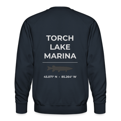 TORCH LAKE MARINA PREMIUM CREW SWEATSHIRT - navy