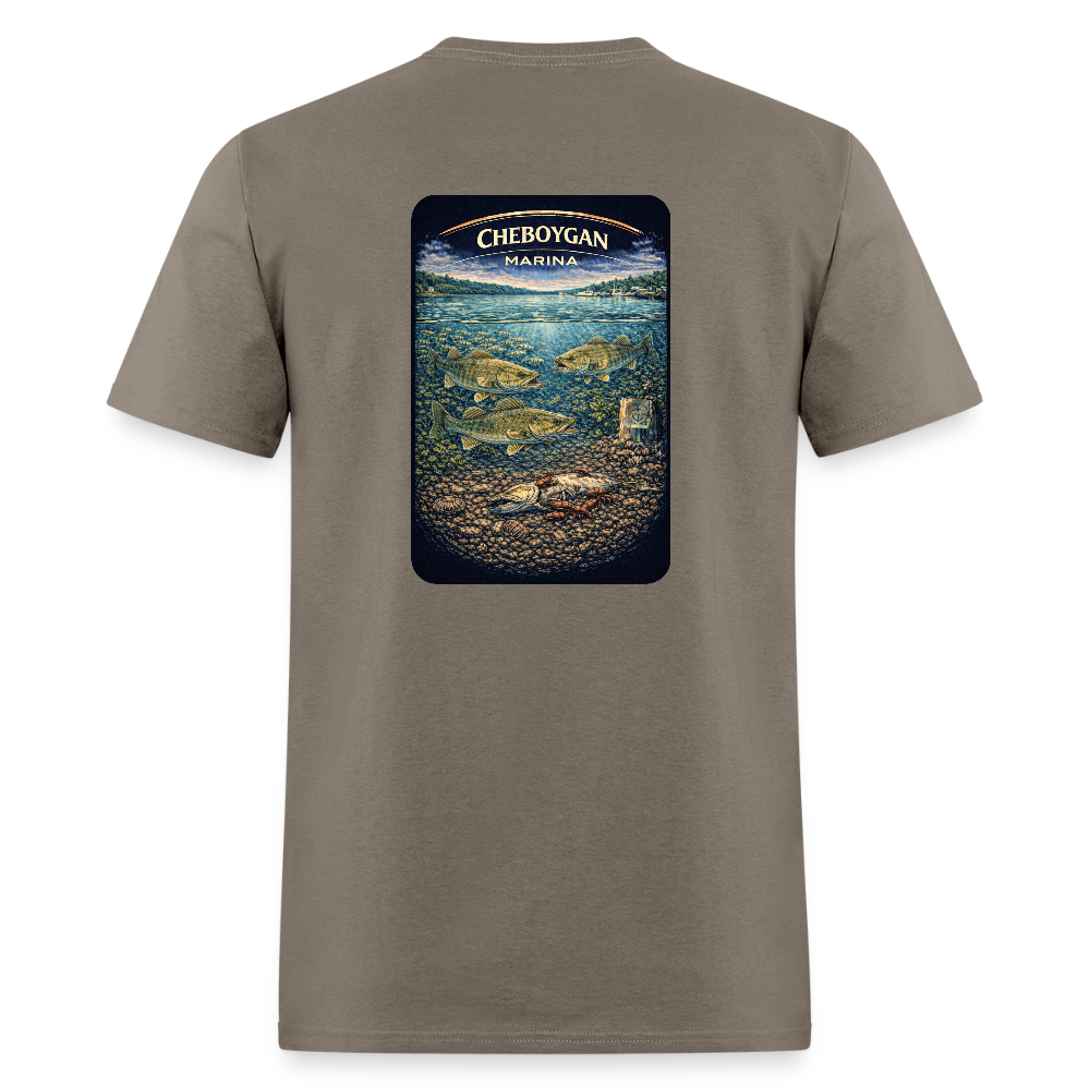 Cheboygan Marina T-Shirt | Michigan Marina Series - safari