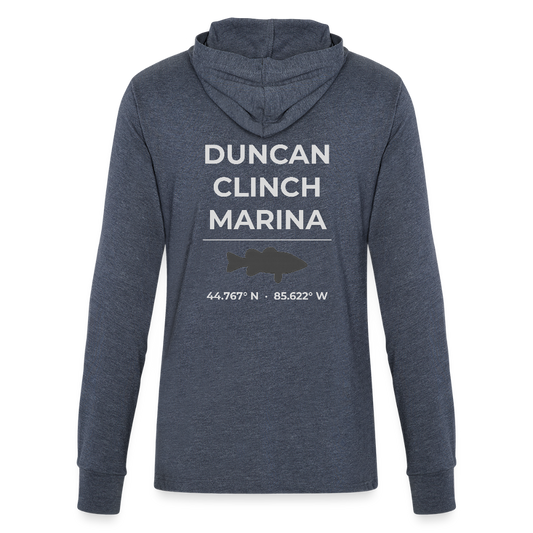 DUNCAN L. CLINCH MARINA LONG SLEEVE HOODED TEE - heather navy