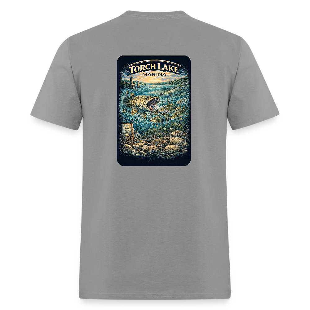 Torch Lake Marina T-Shirt | Michigan Inland Water Heritage - rock