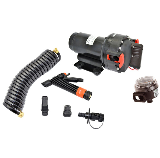 Johnson Pump 5.2 GPM Aqua Jet Washdown Pump Kit w/Hose - 24V [64534-24]