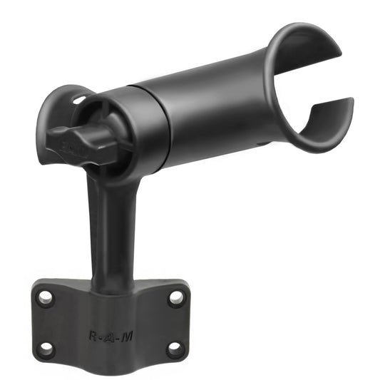 RAM Mount RAM Tube Jr. Fishing Rod Holder w/Short 4" Length Post Spline & Bulkhead Mounting Base [RAP-390-SBU]