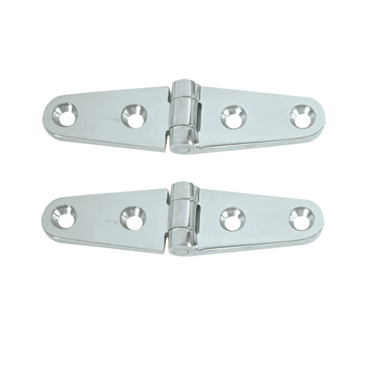 Whitecap Strap Hinge - CP/Brass - 4" x 1" - Pair [S-0604]