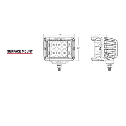 RIGID Industries D-SS Series PRO Spot Surface Mount - Pair - Black [262213]