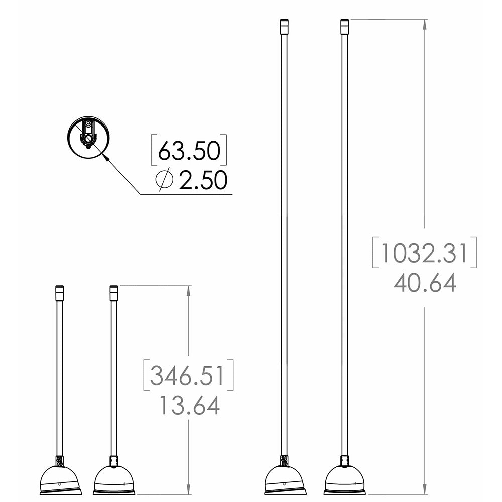 Lumitec Contour Anchor Light - 39" - Black Shaft White Base [101584]