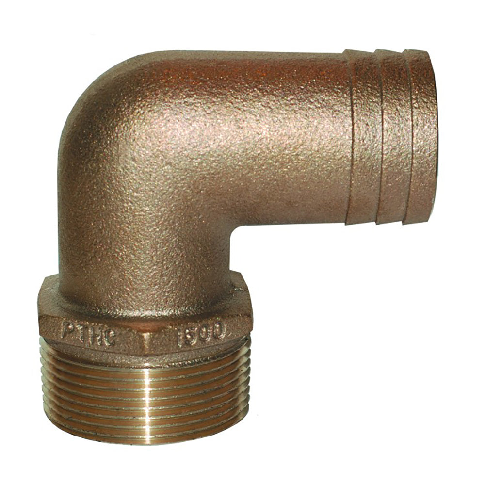 GROCO 1/2" NPT Bronze 90 Degree Pipe to 1/2"-5/8" ID Hose [PTHC-5062]