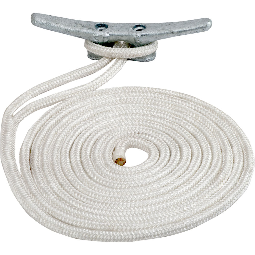 Sea-Dog Double Braided Nylon Dock Line - 3/8" x 20 - White [302110020WH-1]