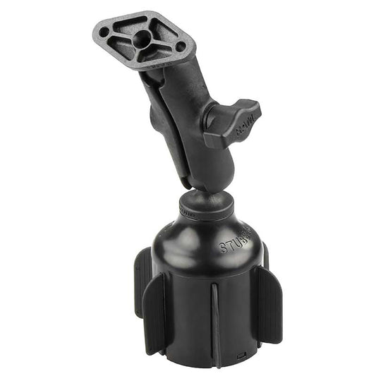 RAM Mount RAM Stubby Cup Holder Mount w/Diamond Plate [RAP-B-299-4-238U]