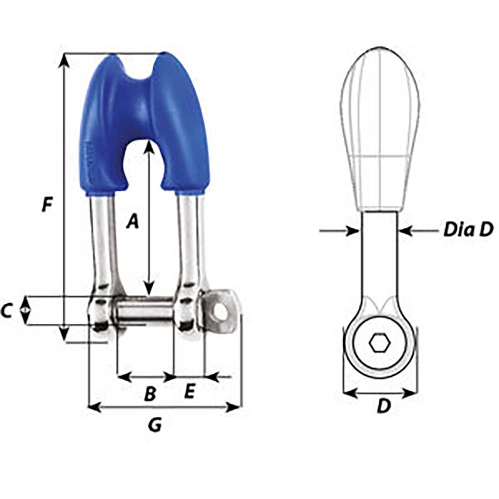 Wichard Thimble Shackle - Captive Pin - Diameter 8mm - 5/16" [01494]