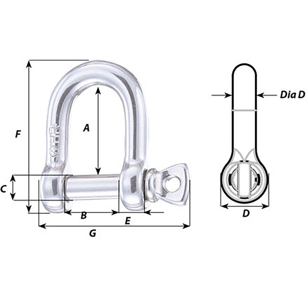 Wichard HR D Shackle - 16mm Diameter - 5/8" [11208W]